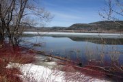 Le Lac aux Saumons en grande partie gelée